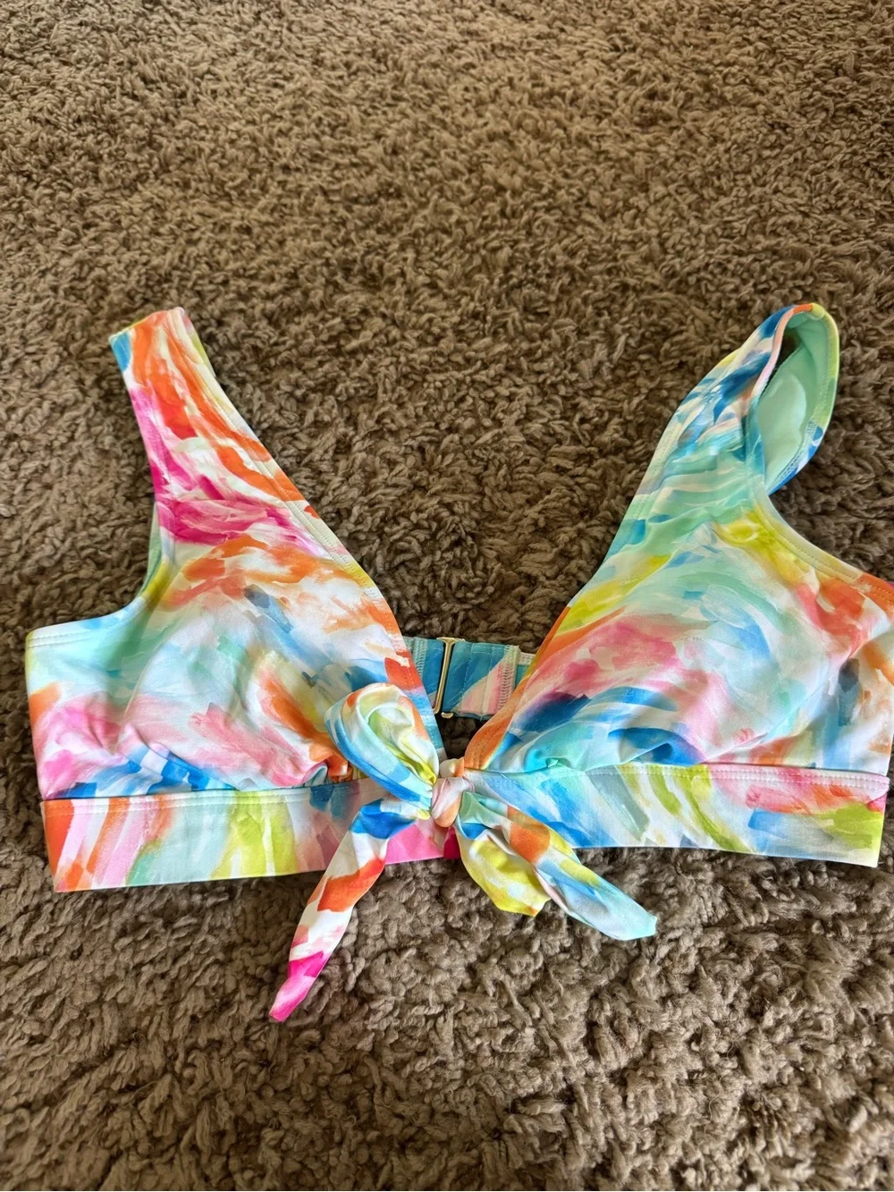 Women’s Multicolor Tie-Front One-Piece Swimsuit